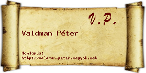 Valdman Péter névjegykártya